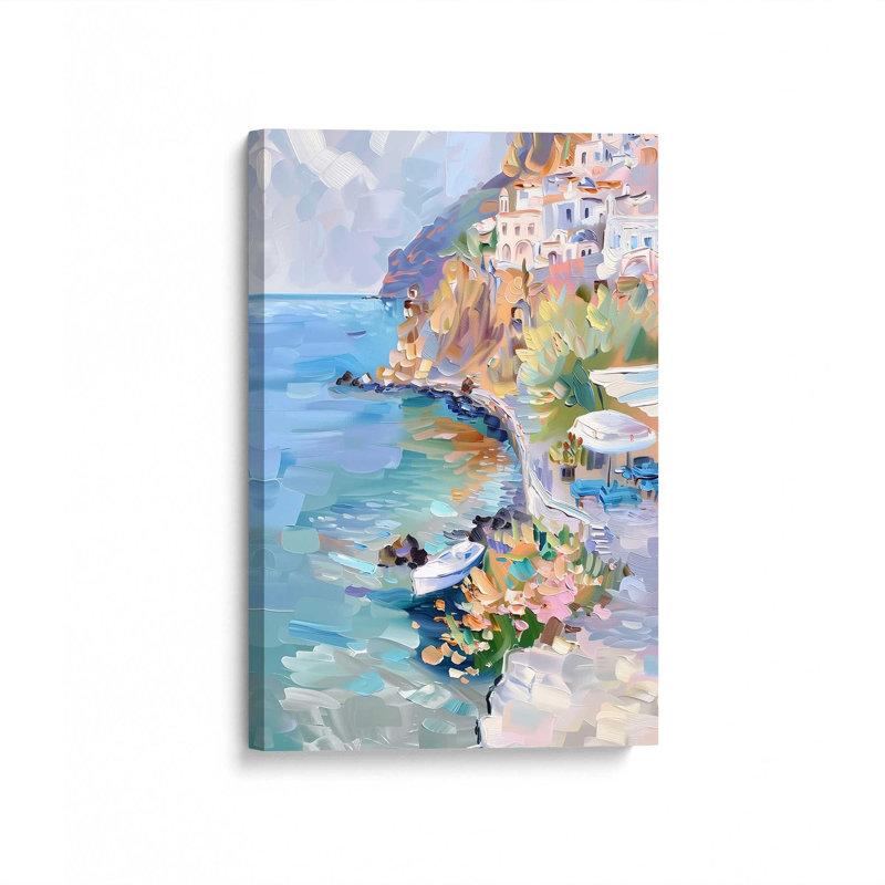 Côte pastel Amalfi II, H 18 po x l 12 po, Toile tendue, Ne s’applique pas