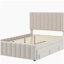 Lit plateforme double avec roulettes doubles et 3 tiroirs en lin-121110452