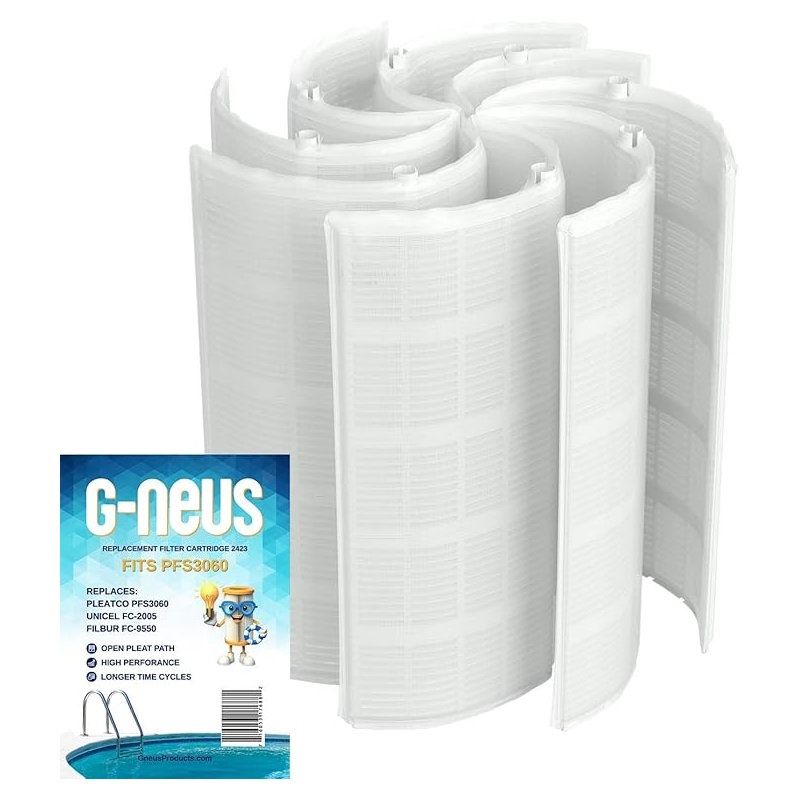Filtre pour piscine et spa G-NEUS | Remplace Pleatco PFS3060, Unicel: FS-2005, Filbur: FC-955 | Couverture de 36 pieds carrés | Grille de filtre de remplacement haute performance, paquet de 1