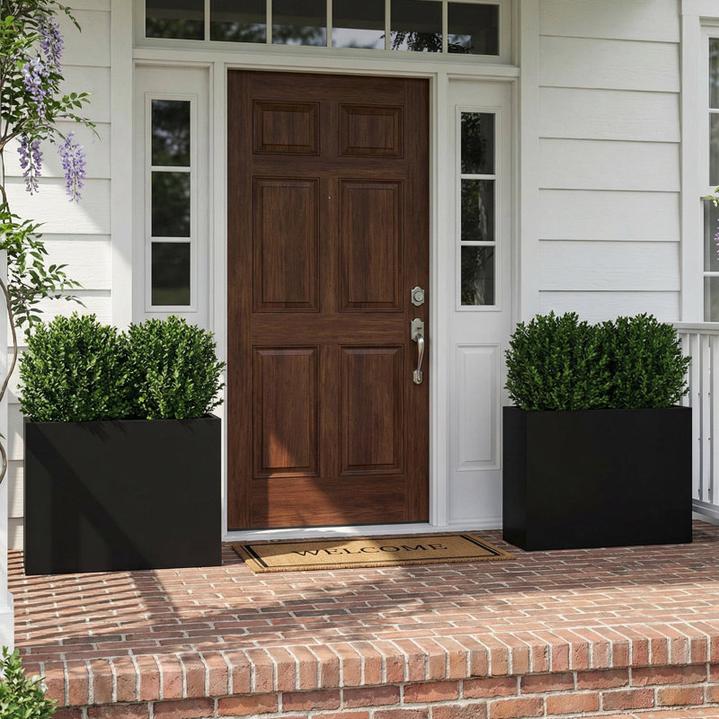 Jardinières rectangulaires en métal pour plantes d'extérieur