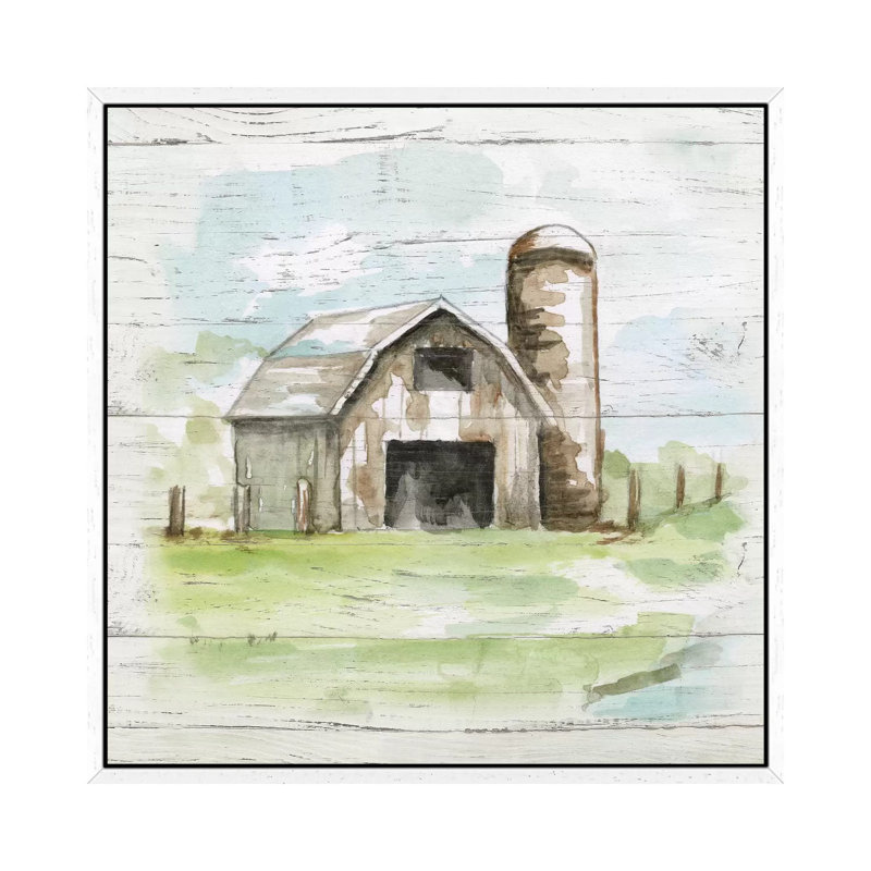 Weathered Barn II by Nan - Print on Canvas, White Framed, 45.72 cm H x 45.72 cm W