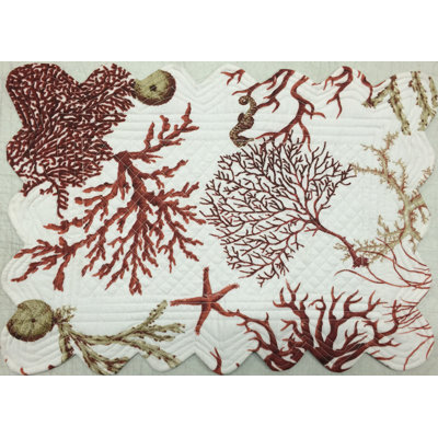 Coral Cotton Scalloped Placemats