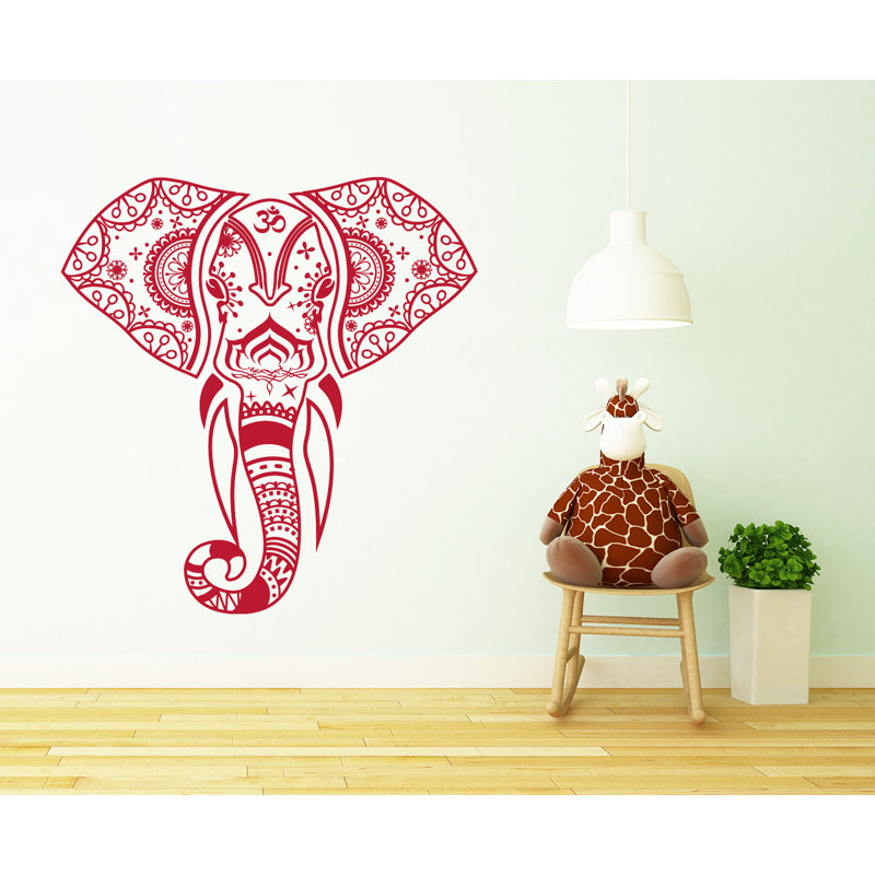 Adhésif décoratif éléphant, H 36 po x l 38 po, Bourgogne