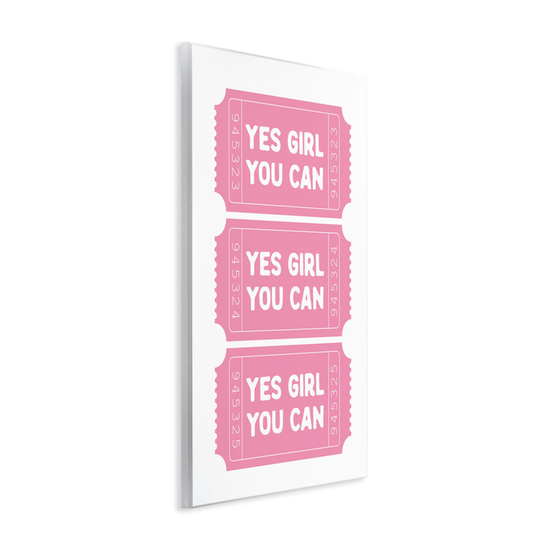 «Yes Girl You Can billets», plaque murale par lettrée et doublée, H 15 po x l 10 po
