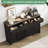 55" Sideboard Buffet Cabinet with Storage, Minimalist Kitchen Storage Cabinet with 3 Drawers & 4 Doors, Farmhouse Buffet Console Table Coffee Bar with Adjustable Shelf for Kitchen-200554047