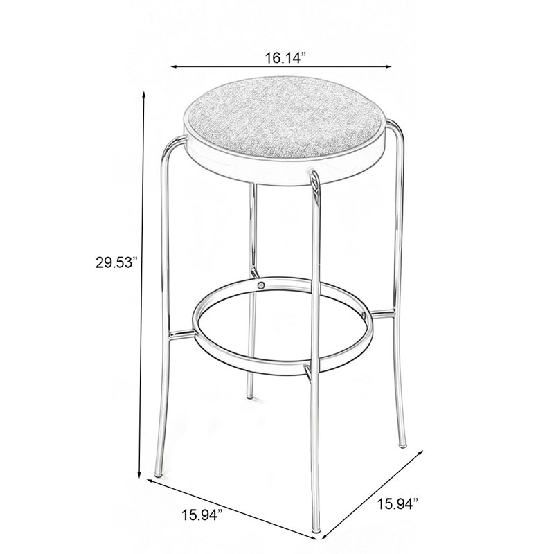 Chaise d'appoint verte sans dossier (ensemble de 2), 29.53