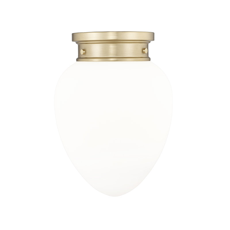 Jevone Glass Flush Mount, 13.5" H x 10" W x 10" D, Modern Gold