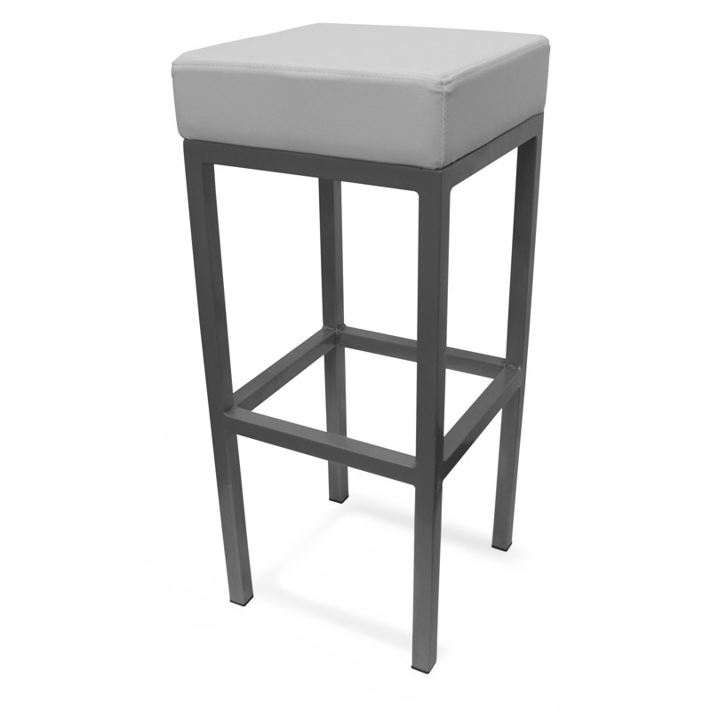 Cordish Upholstered Counter Stool with Metal Frame, White