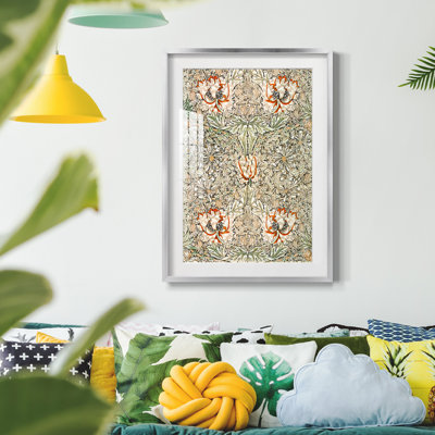 Motif floral rétro CCGLXV III - impression encadrée