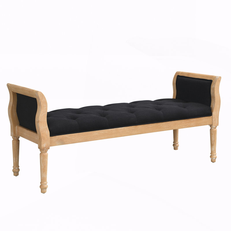 Banc rembourré avec accoudoirs courbés, Gris anthracite / gris, Gris anthracite / gris, Naturel
