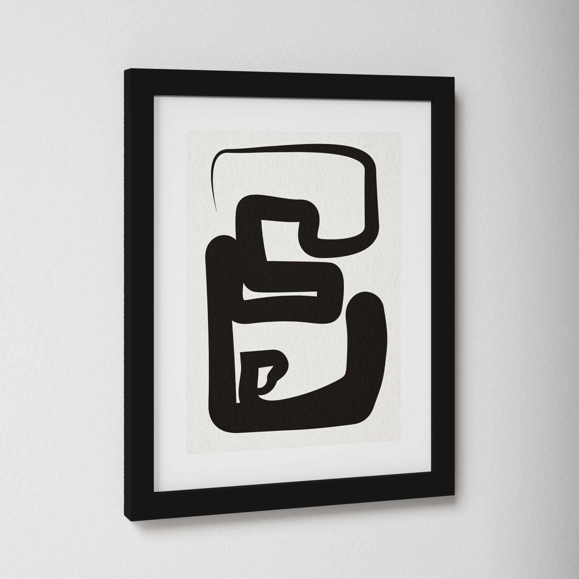 Oneliners-1 by Design Fabrikken, 42.12" H x 32.12" W x 0.88" D, Black Framed Paper