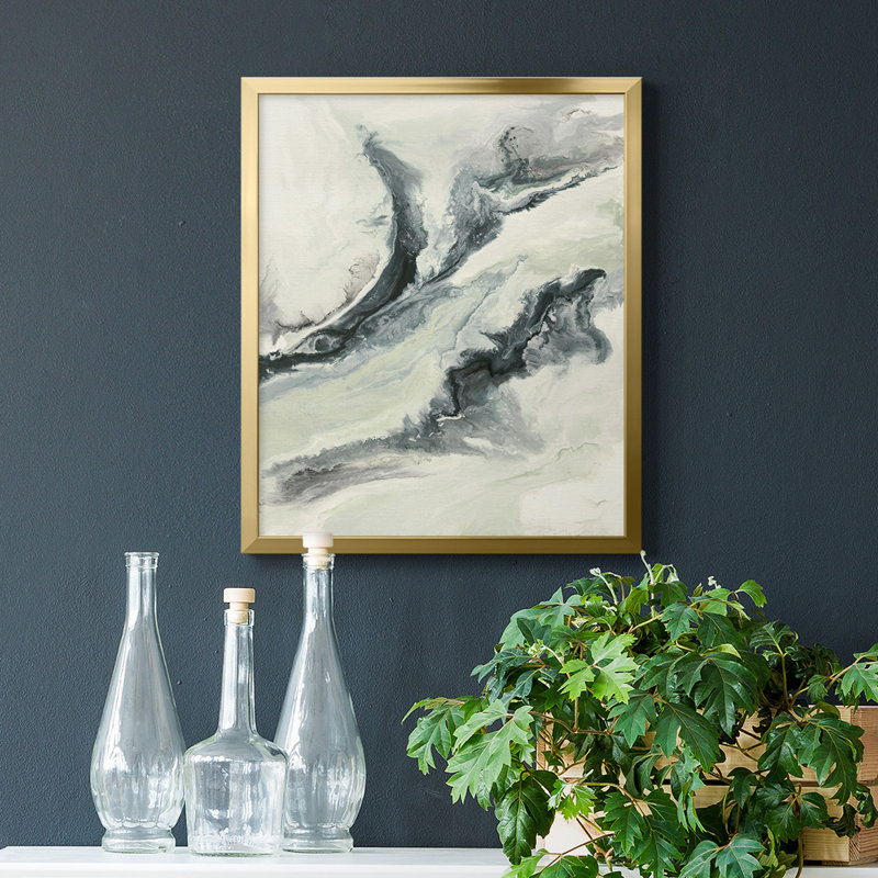 Toile encadrée sans titre de qualité supérieure - prête à être accrochée, H 20 po x l 16 po, Or