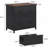 2-Drawer Lateral File Cabinet, Rustic Wood Filing Cabinet For Home Office, A4/Letter Size, Printer Stand With Storage & Heavy-Duty Steel Frame, Brown & Black