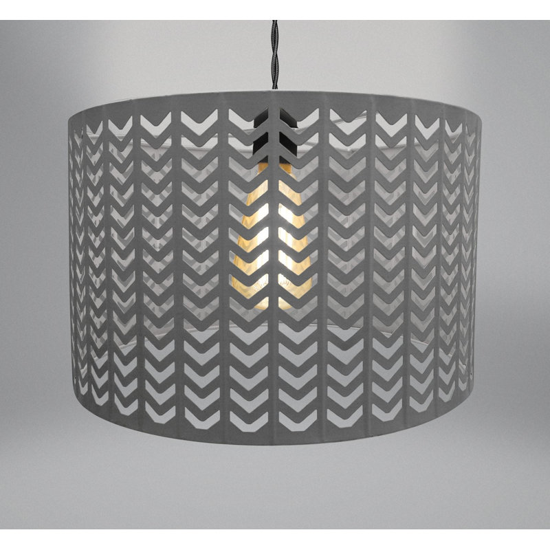 Rader - Light Grey Drum Pendant