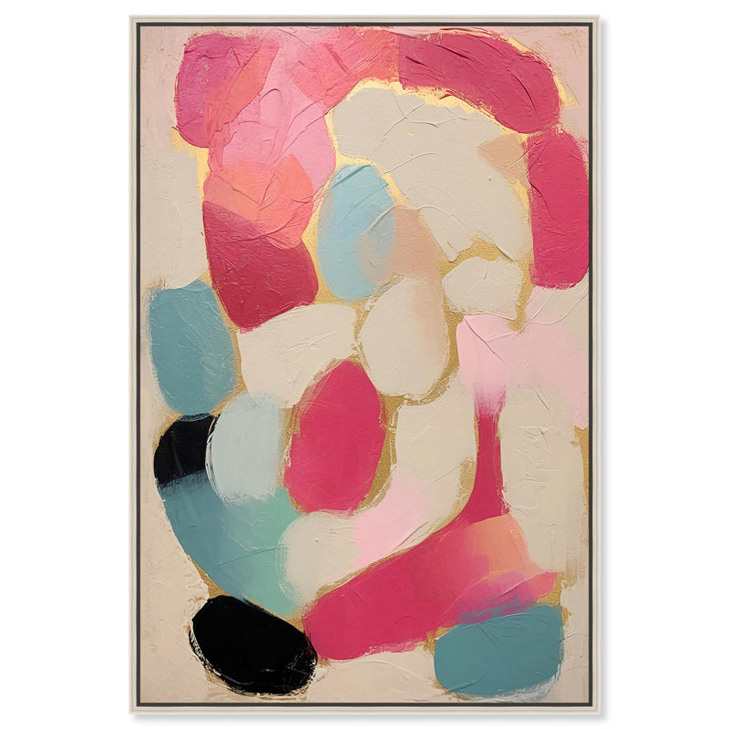 «Candy Pills Canvas Sunset», art mural abstrait par Art Remedy, H 16 po x l 11 po, Cadre argenté