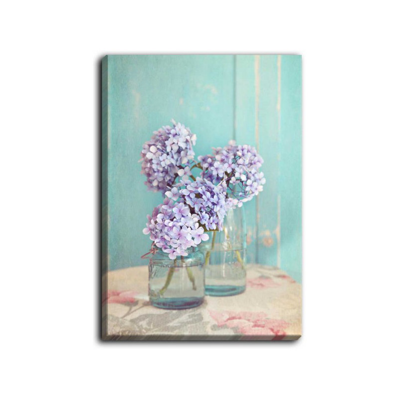 «Hydrangeas in MasOn Jars», impression, H 36 po x l 24 po x P 1,5 po, Toile tendue
