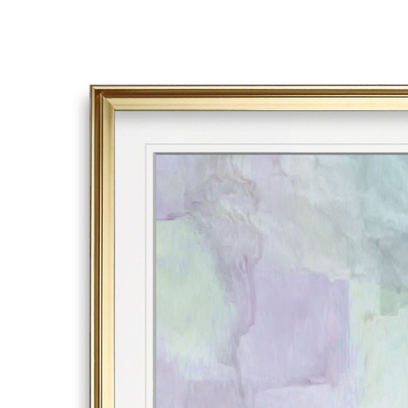 Violet gris I - Peinture, H 16 po x l 16 po, Cadre doré, Doré