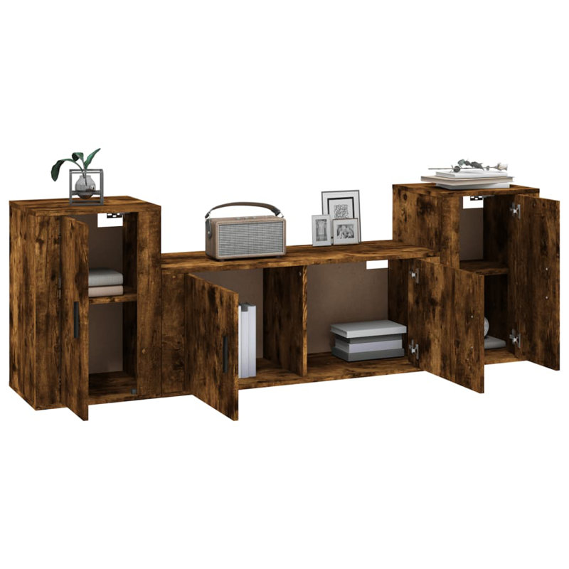 Avalene TV Stand, 15.8"H x 39.4"L x 13.6"W, Smoked Oak