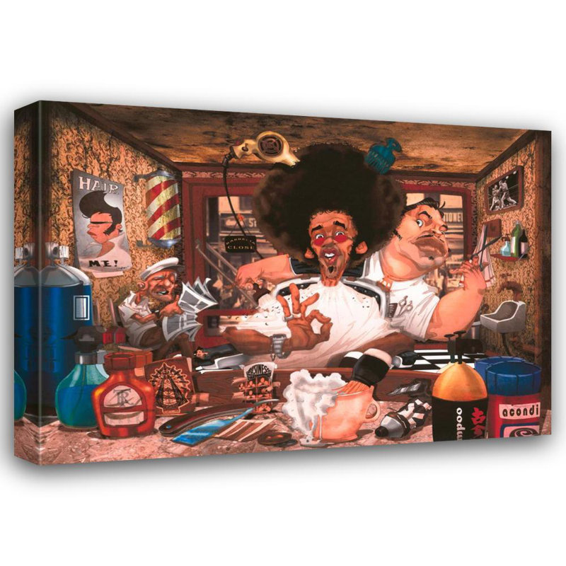 La boutique des barbiers, H 28 po x l 39 po