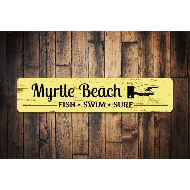 Panneau de plage en métal, H 6 po x l 24 po x P 0,06 po