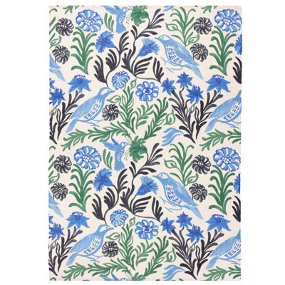 Rectangle 120 cm x 170 cm Floral Kilim Indoor / Outdoor