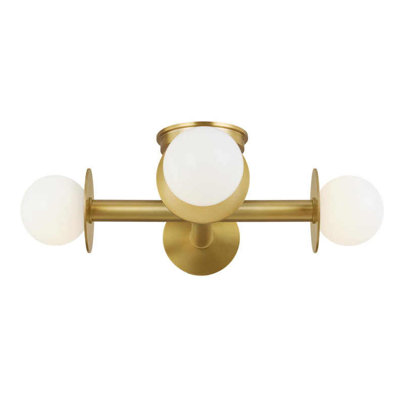 Nodes 4 - Light Semi Flush Mount, Burnished Brass