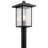 1-Light Black Post Lantern Head with Water Glass Shade