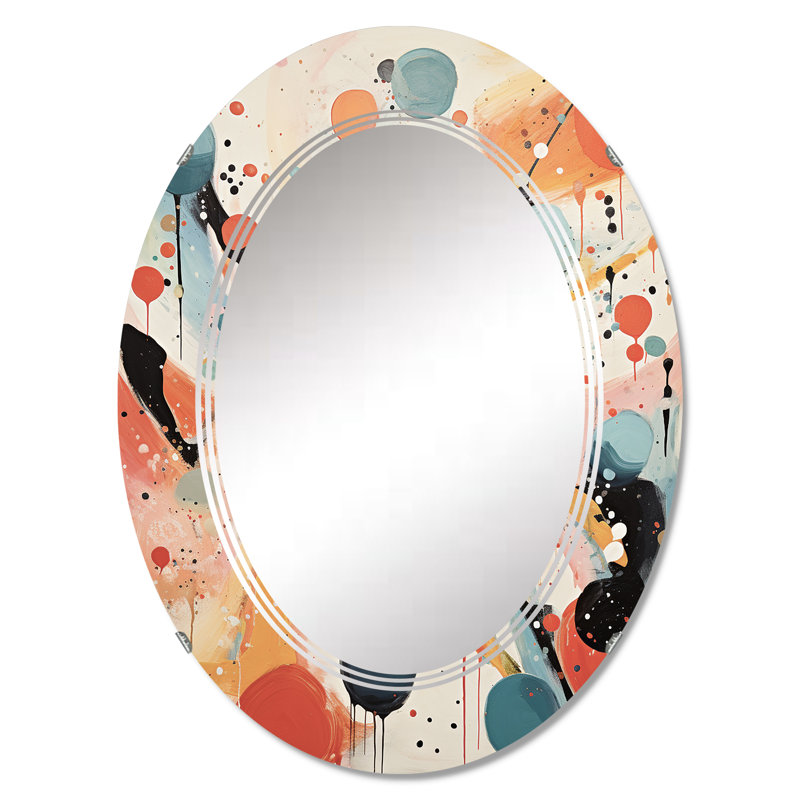 Freidrick - Miroir mural Mid-Century ovale, 36 po x 24 po