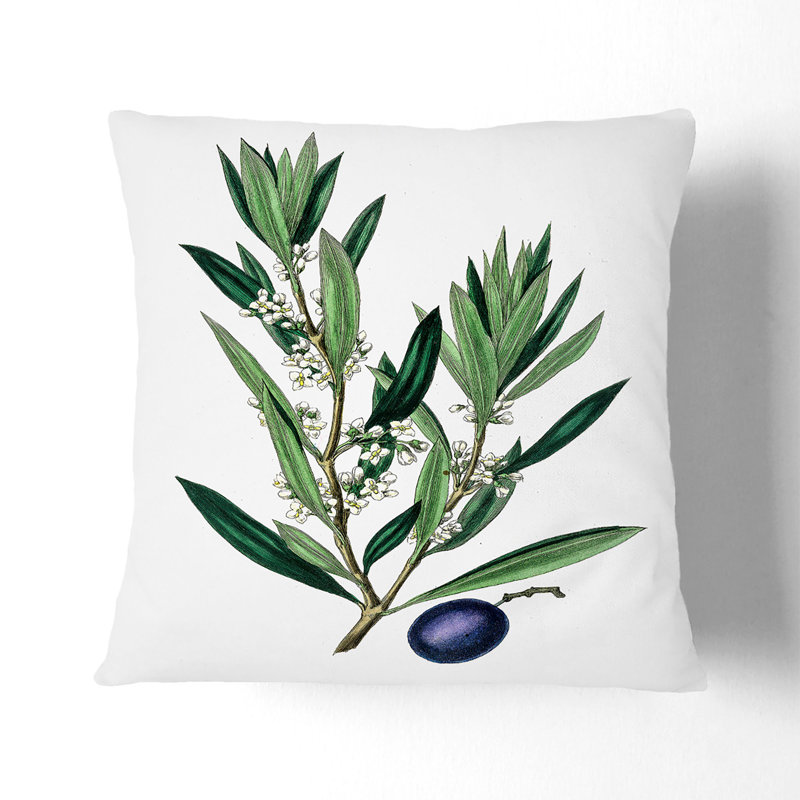 Floral Square Throw Cushion, 55cm H x 55cm W x 20cm D, White