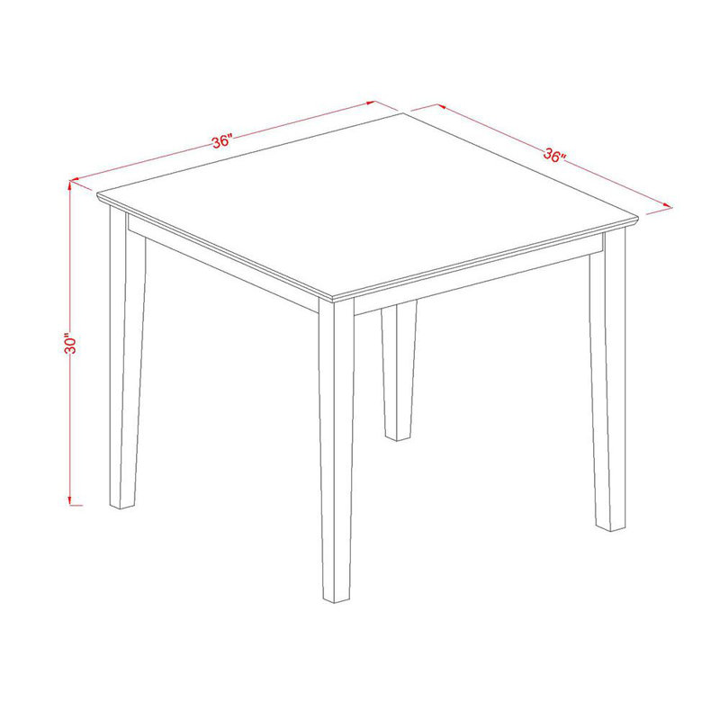 Plateau en bois massif au fini chêne naturel - Ensemble de salle à manger - Sièges, Cinq articles : 1 table, 4 chaises