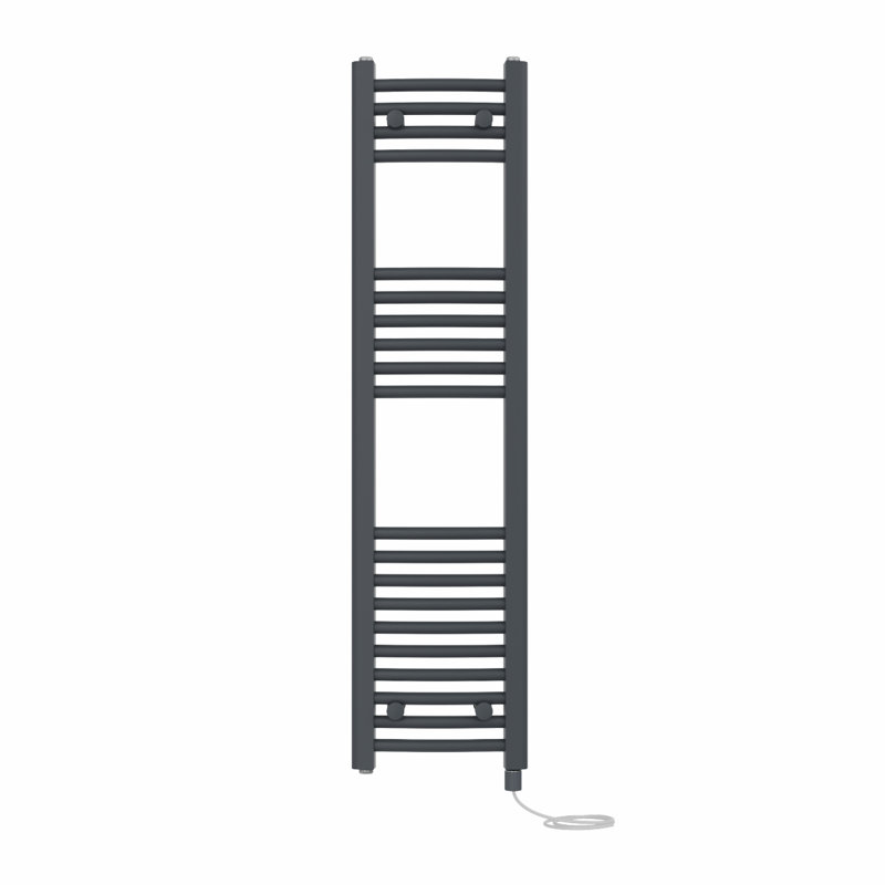 Coady Curved Towel Rail Heated Towel Rails, Anthracite, 120cm H x 30cm W x 3.4cm D