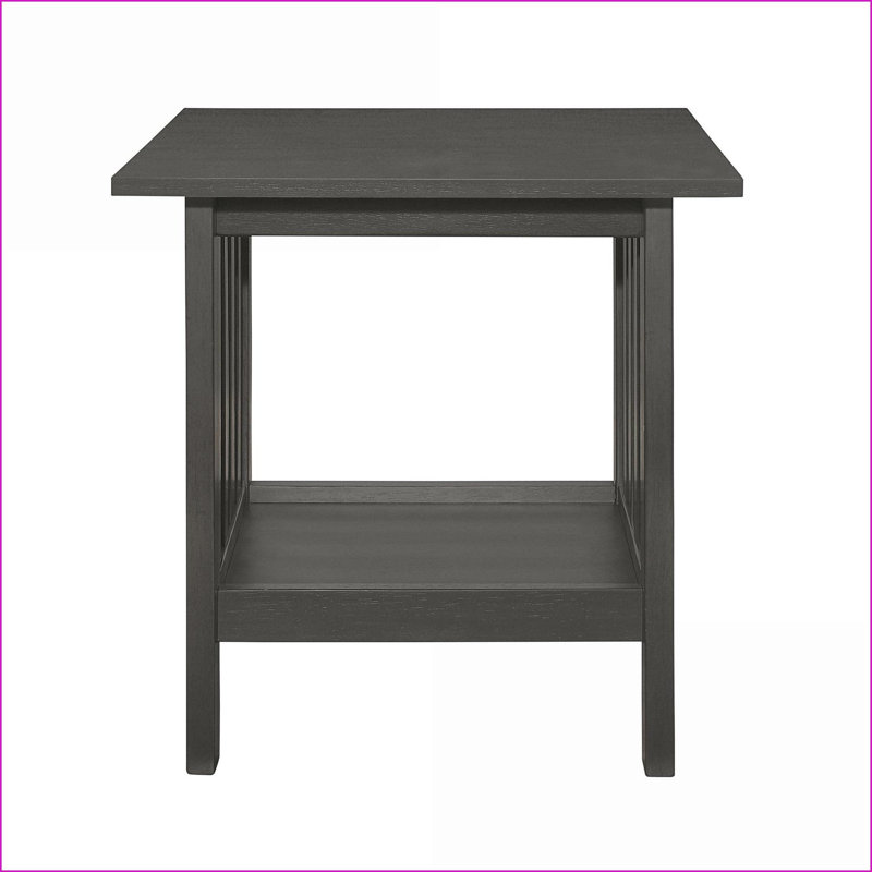 Ensemble de tables basses 3 pièces Classic Antique Gray avec tablettes, fabriqué en Malaisie pour le salon