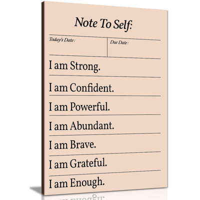 Motivational Quotes Wall Art, Positive & Inspirational Décor - Wrapped Canvas Print