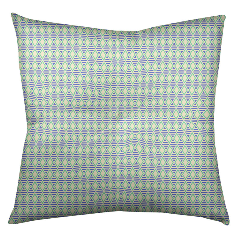 Coussin Katelyn Elizabeth, 26 x 26, Vert / Bleu