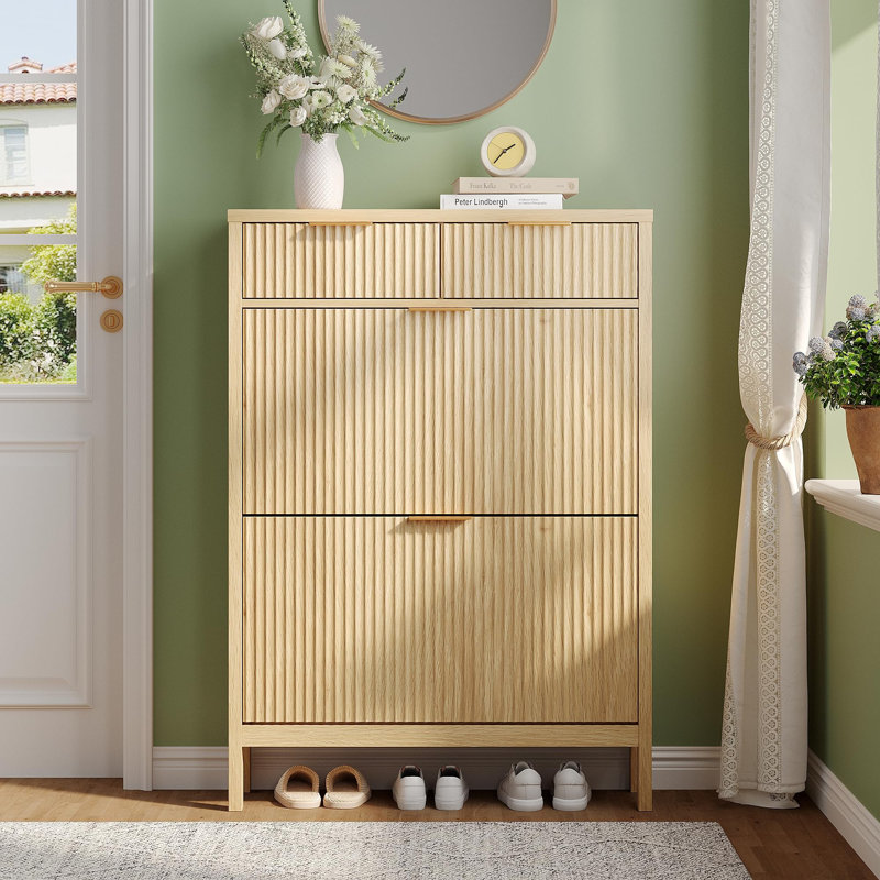 Armoire de rangement pour chaussures avec 2 tiroirs rabattables