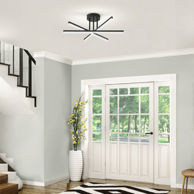 Celene 3-Light LED Fixtures Dimmable Semi Flush Mount Ceiling Light for Living Room Bedroom Dinning Room Kitchen