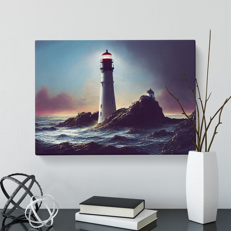 Brave Lighthouse Seascape - Wrapped Canvas, 35cm H x 50cm W x 3cm D