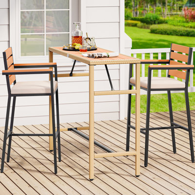 Patio Dining Set with Rectangular Table , Cushions Included