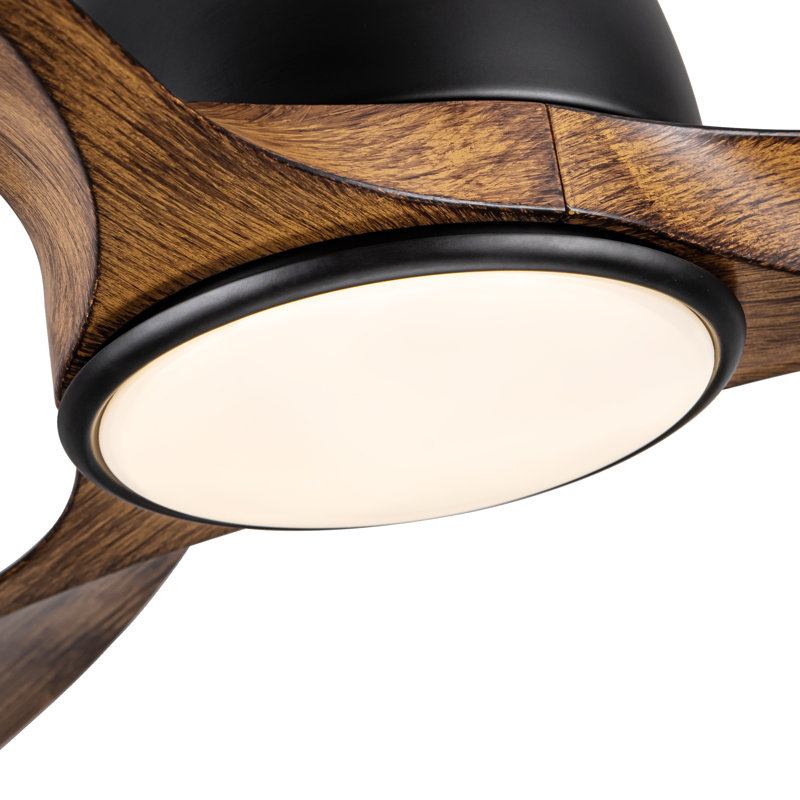 Malley 52 in. Reversible Ceiling Fan with LED Light and Remote Control, Brown / White