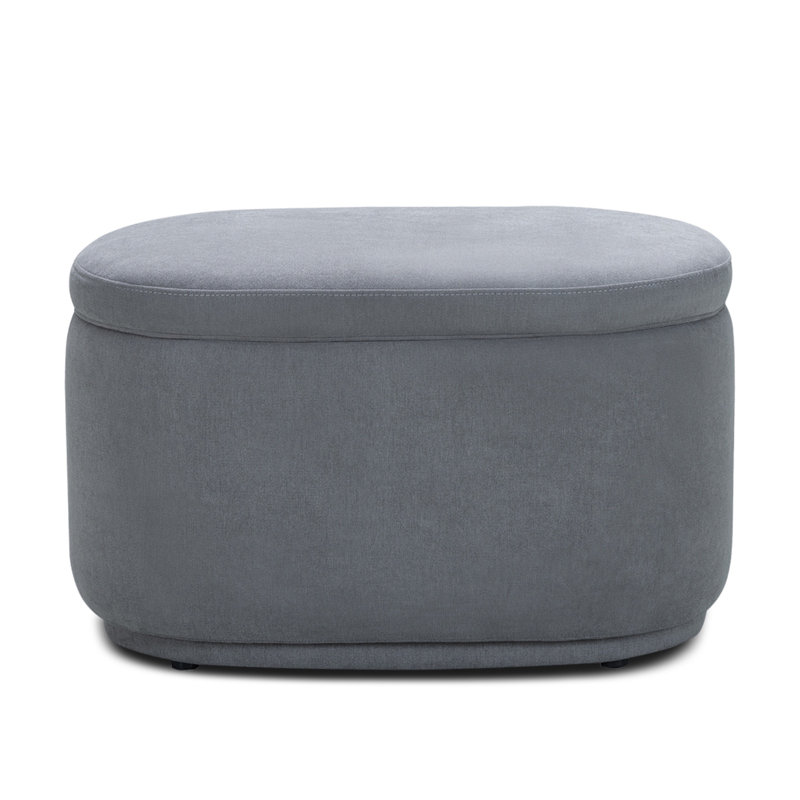 The Storage Ottoman, Gray Cotton Blend