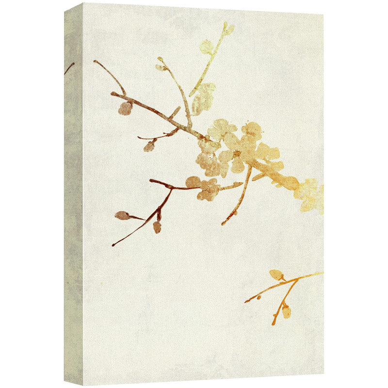 Fleur de cerisier rétro délavée sur toile, H 24 po x l 16 po x P 1,5 po