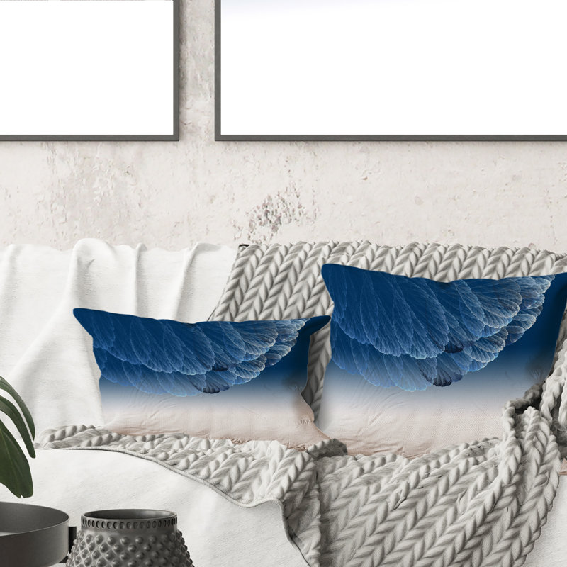 Blue Ink Infinity Ink Cloud On White - Modern Printed Throw Pillow, 16" x 16"