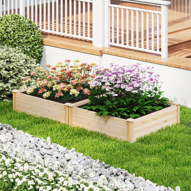 Lit de jardin surélevé en bois 4 pi x 4 pi Hallmundur