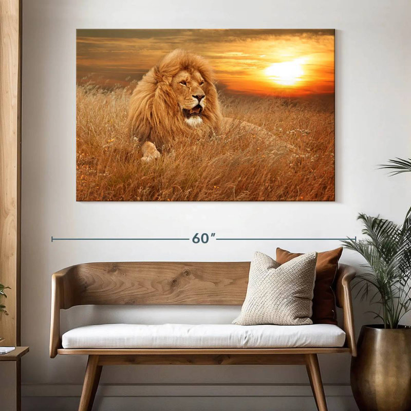 Lion couché Brampt, H 34 po x l 51 po