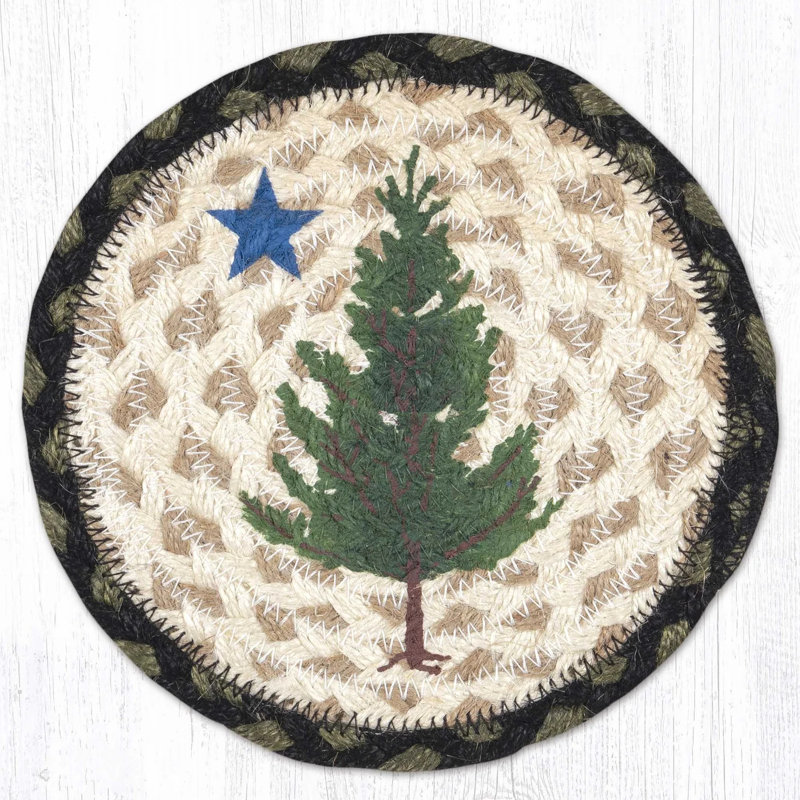  Tapis de boisson rustique en jute rustique Old Maine Coaster