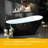 59"/67" Deep Soaking Acrylic Bathtub, Non-Slip with cUPC Chrome Drain, Black Upturned Modern Bath
