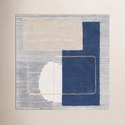Lacy Hand-Tufted Wool and Viscose Geometric Rug