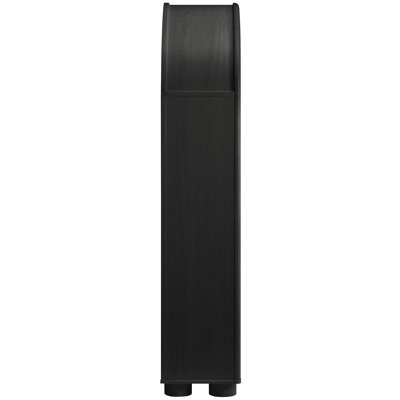 Herline Tall Arched Display Cabinet Bookcase In Black Oak