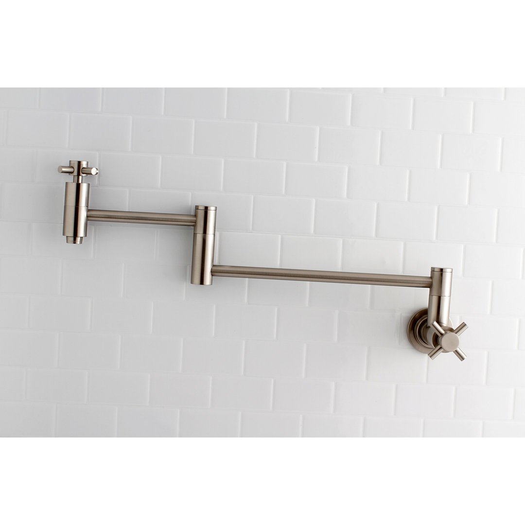 Kingston Brass Concord Two-Handle 1-Hole Wall Mount Pot Filler Faucet Kingston Brass 