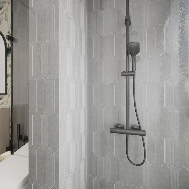 Glazed Ceramic Décor Subway Tile 3"x 12", Gray